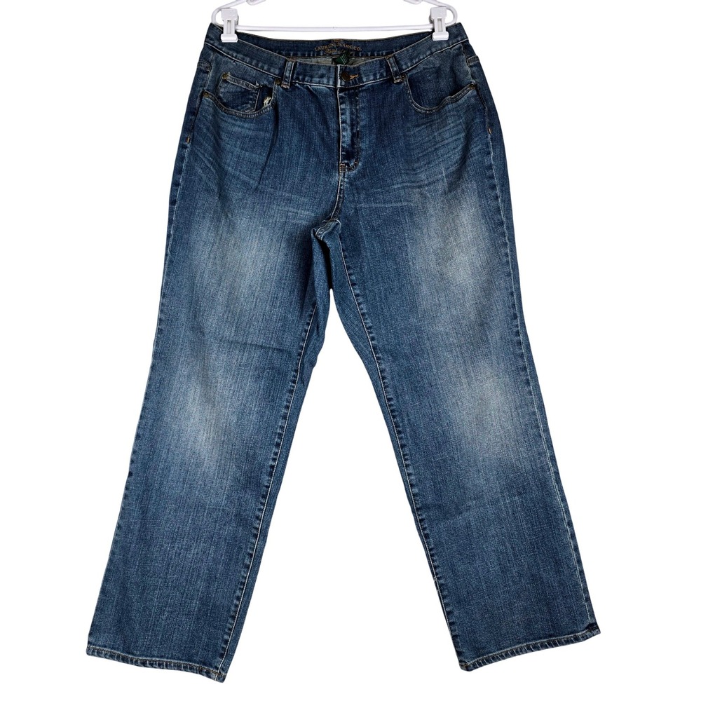 Lauren Ralph Lauren Classic Straight Leg Jeans Blue Medium Wash Womens 16W